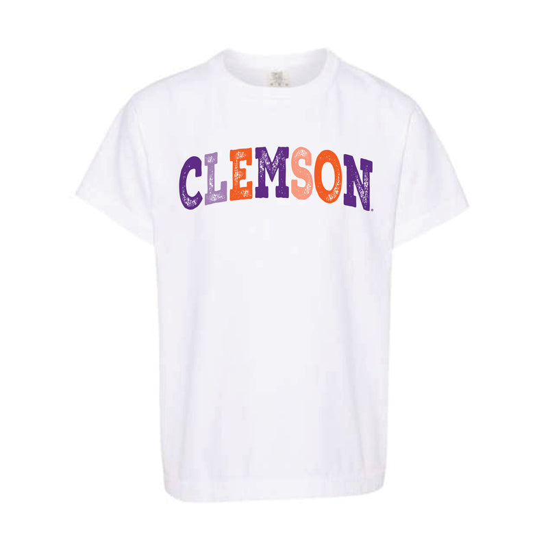 The Clemson Arch Multi | Youth White Tee