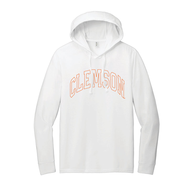 The Clemson Arch Outline | White Tri-Blend Hoodie Tee