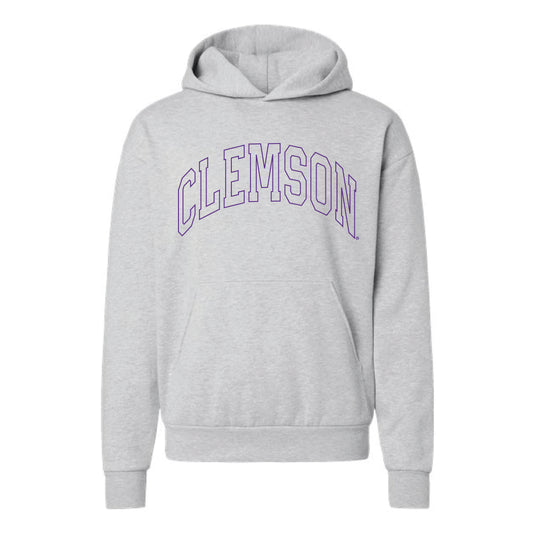 The Clemson Outline Arch| Grey Heather Hoodie