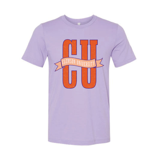 The Clemson Banner | Dark Lavender Tee