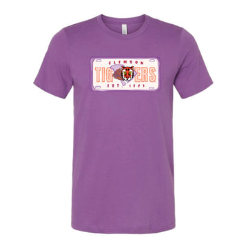The Clemson License Plate | Royal Purple Tee