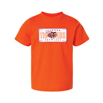 The Clemson License Plate | Toddler Orange Tee