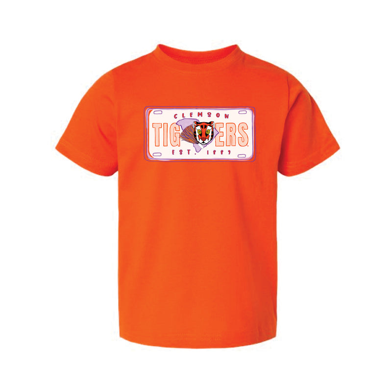 The Clemson License Plate | Toddler Orange Tee