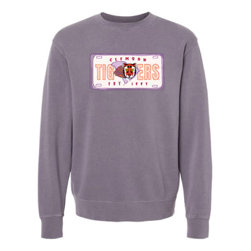The Clemson License Plate | Pigment Plum Sweatshirt