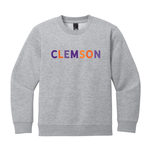 The Clemson Multi | Youth Light Heather Grey Sweatshirt