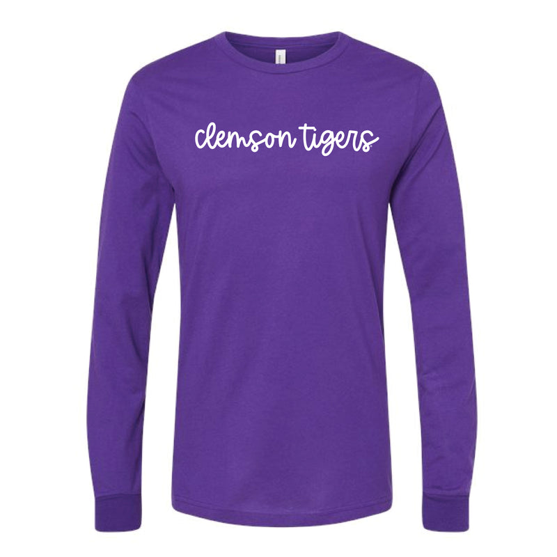 The Clemson Tigers Cursive | Team Purple Long Sleeve Tee