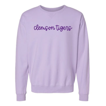 The Clemson Tigers Cursive | Future Lavender Sweatshirt