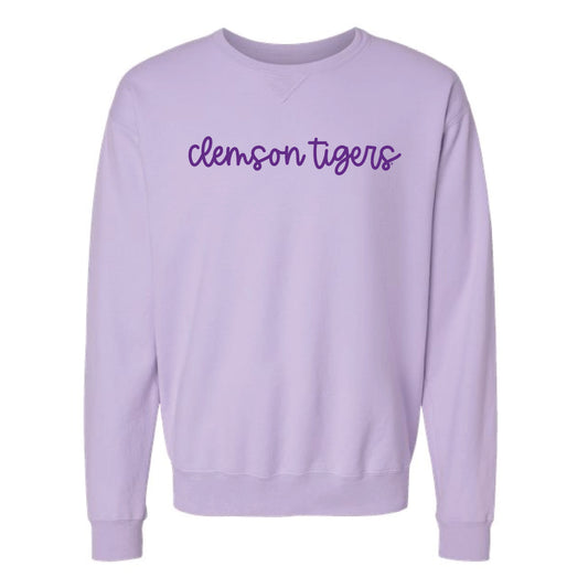 The Clemson Tigers Cursive | Future Lavender Sweatshirt