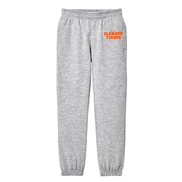 The Clemson Puff | Light Heather Grey Fleece Sweatpants