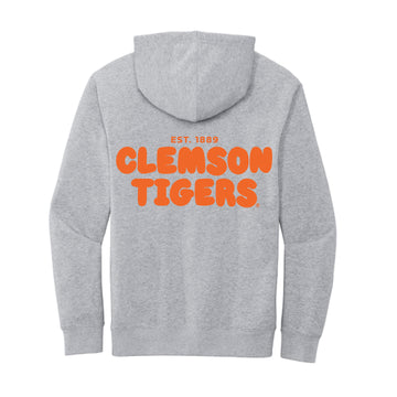 The Clemson Puff | Light Heather Grey Fleece Hoodie