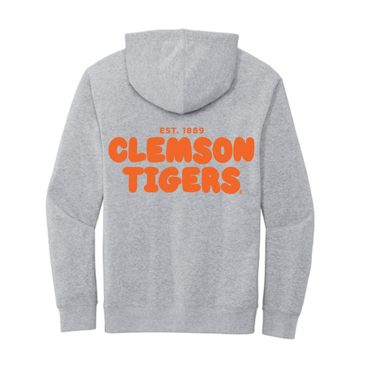 The Clemson Puff | Light Heather Grey Fleece Hoodie