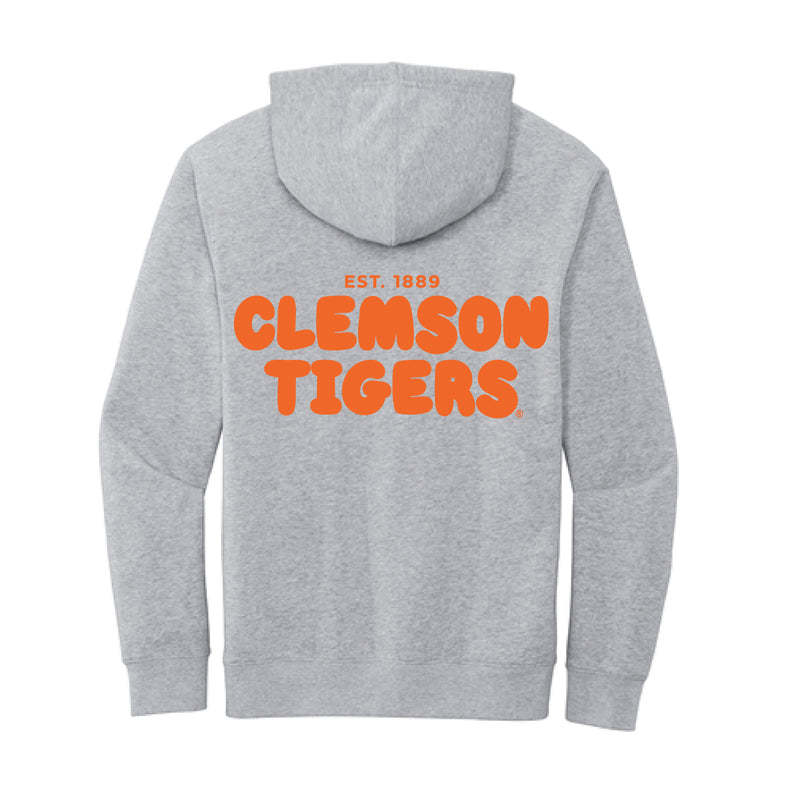 The Clemson Puff | Light Heather Grey Fleece Hoodie