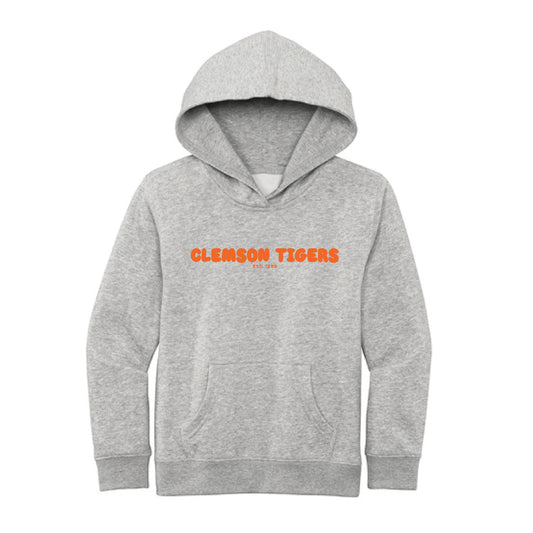 The Clemson Puff | Light Heather Grey Fleece Hoodie