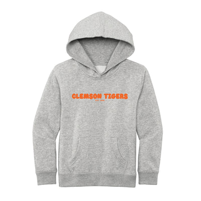 The Clemson Puff | Light Heather Grey Fleece Hoodie