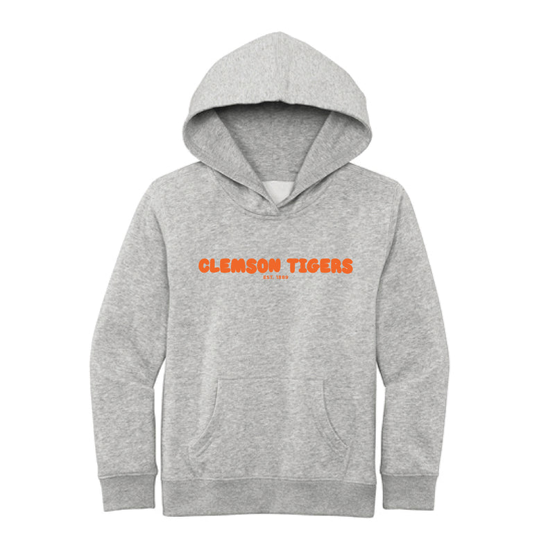 The Clemson Puff | Light Heather Grey Fleece Hoodie