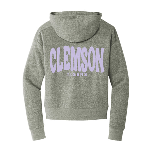 The Clemson Tigers Wavy | Grey Frost 1/2 Zip Pullover