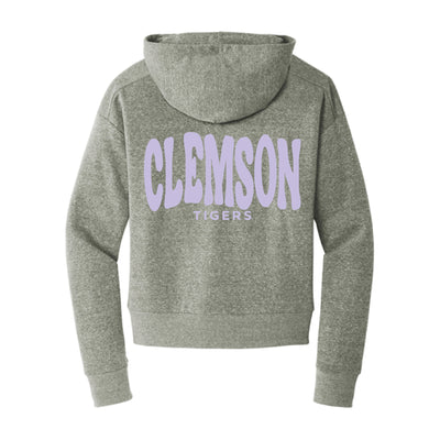The Clemson Tigers Wavy | Grey Frost 1/2 Zip Pullover