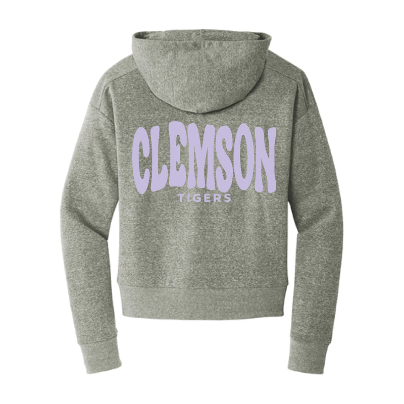 The Clemson Tigers Wavy | Grey Frost 1/2 Zip Pullover