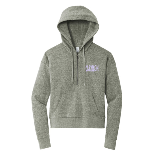 The Clemson Tigers Wavy | Grey Frost 1/2 Zip Pullover