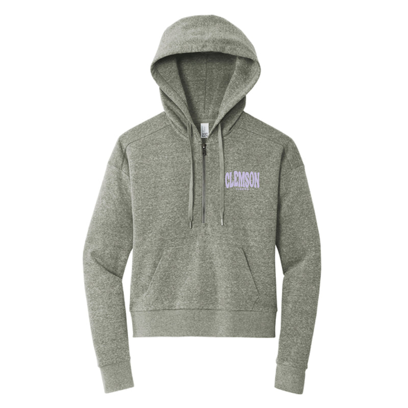 The Clemson Tigers Wavy | Grey Frost 1/2 Zip Pullover