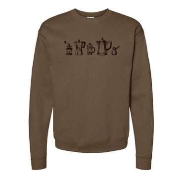 The Coffee | Adult Army Brown Crewneck Sweatshirt