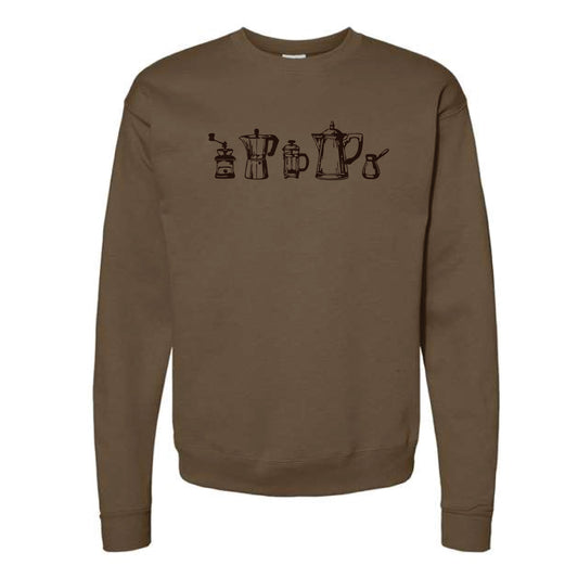 The Coffee | Adult Army Brown Crewneck Sweatshirt