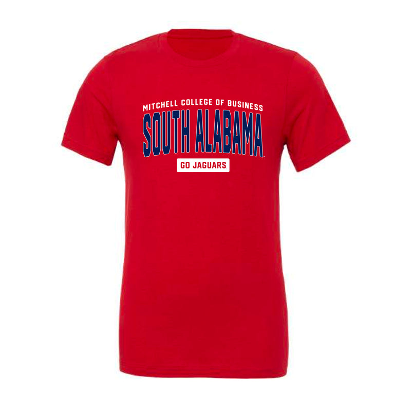 The College of Business Arch | Canvas Red Tee