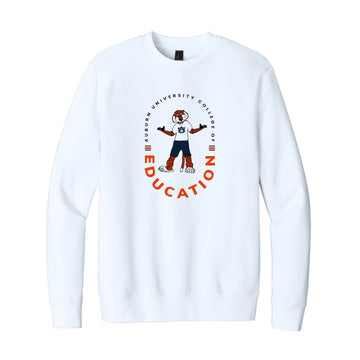 The College of Education Aubie | Adult White Sweatshirt