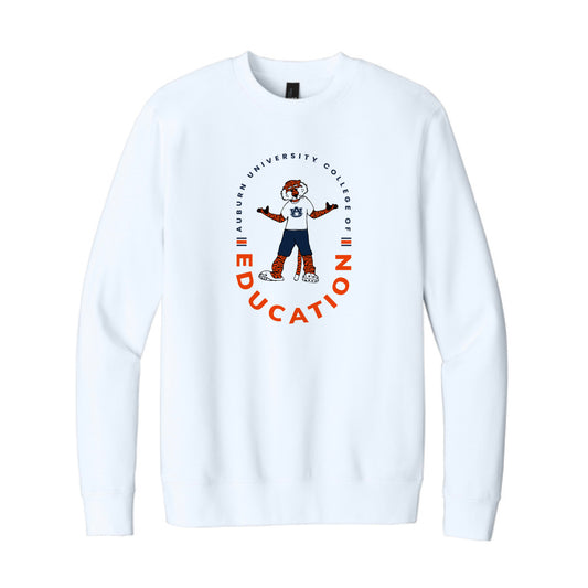 The College of Education Aubie | Adult White Sweatshirt