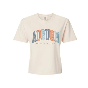The Collegiate Auburn Nursing | Adult Ivory Women's Boxy Tee