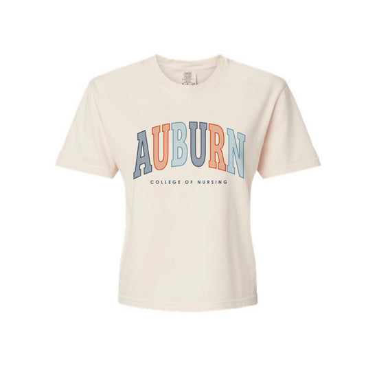 The Collegiate Auburn Nursing | Adult Ivory Women's Boxy Tee