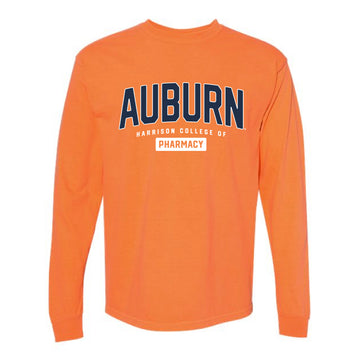 The Collegiate AU Pharmacy | Adult Burnt Orange Long Sleeve Tee