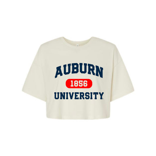 The Collegiate Auburn University | Vintage White Crop Tee