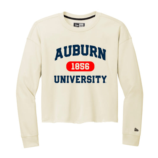 The Collegiate Auburn University | Soft Beige Fleece Crop Crew