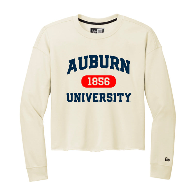 The Collegiate Auburn University | Soft Beige Fleece Crop Crew