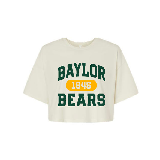 The Collegiate Baylor Bears | Vintage White Crop Tee