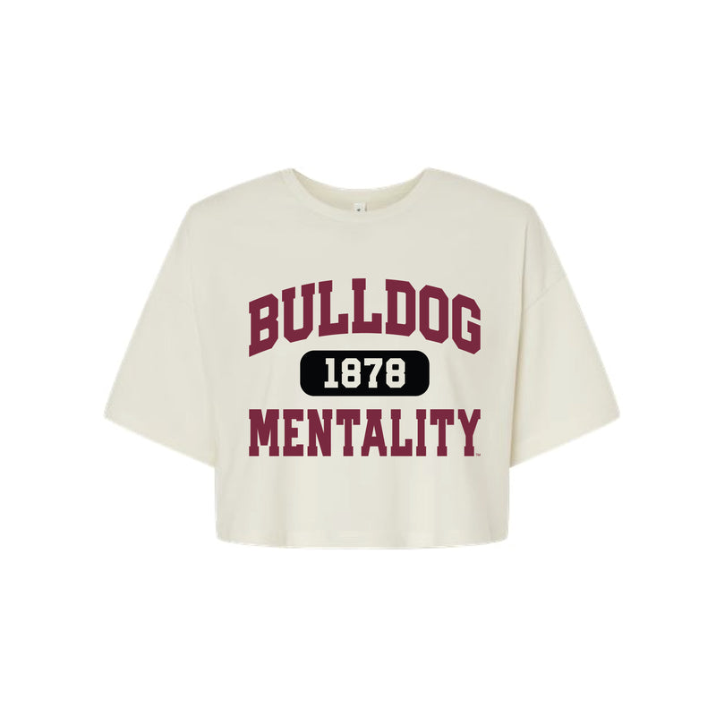 The Collegiate Bulldogs Mentality | Vintage White Crop Tee