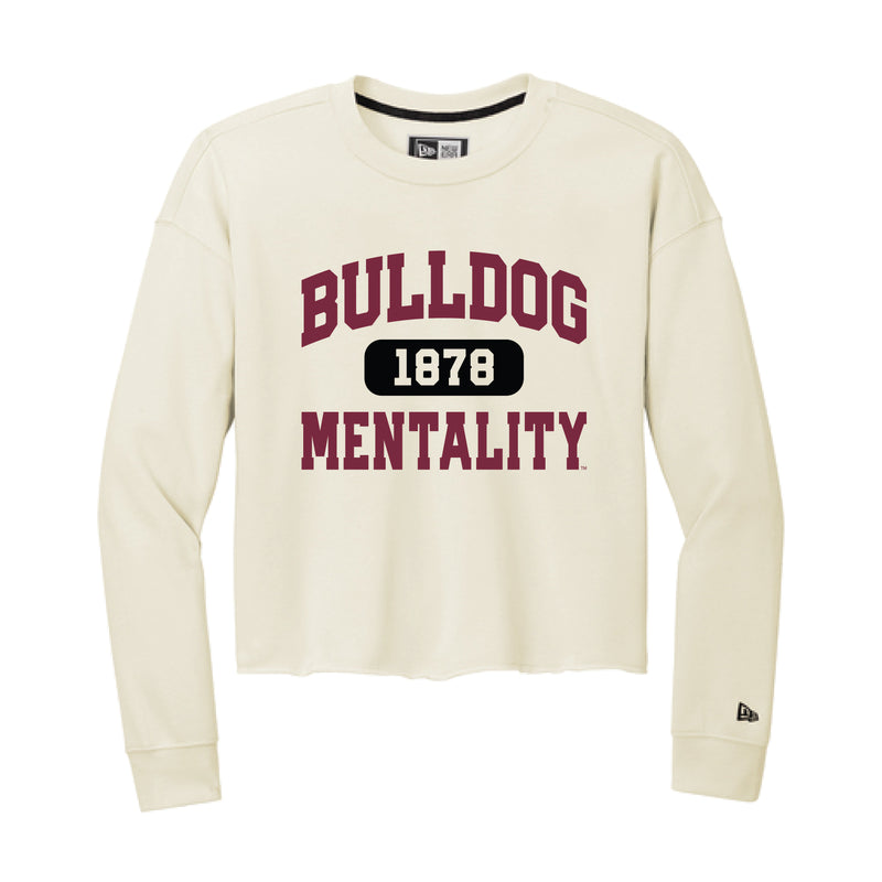 The Collegiate Bulldogs Mentality | Soft Beige Crop Crew
