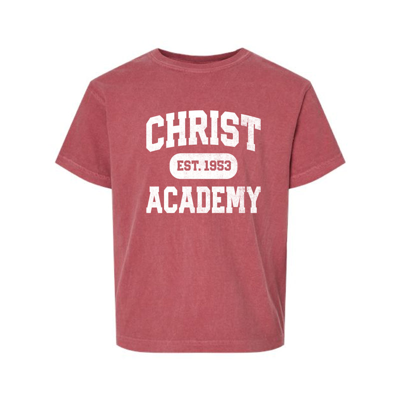 The Collegiate Christ Academy | Youth Crimson Tee