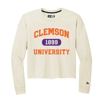 The Collegiate Clemson University | Soft Beige Cropped Crew
