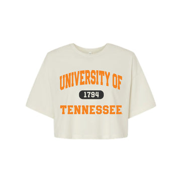 The Collegiate University of Tennessee | Vintage White Cropped Tee