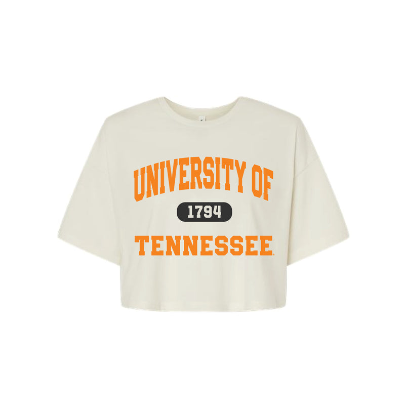 The Collegiate University of Tennessee | Vintage White Cropped Tee