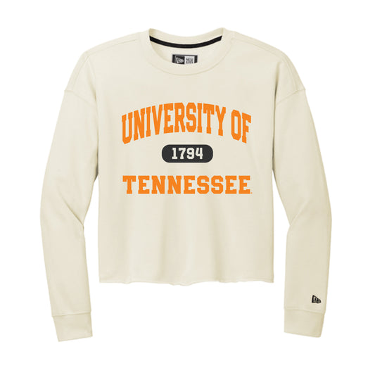 The Collegiate University of Tennessee | Soft Beige Crop Crew