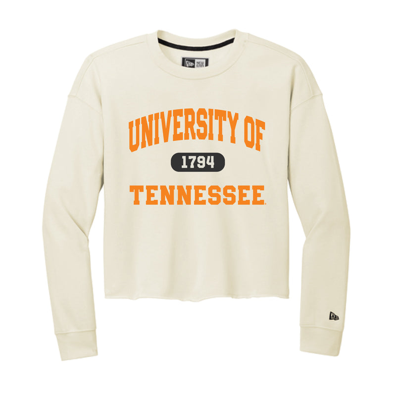 The Collegiate University of Tennessee | Soft Beige Crop Crew
