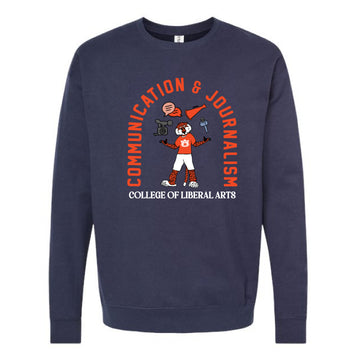 The Communication & Journalism Arch | Navy Oversized Crewneck Sweatshirt