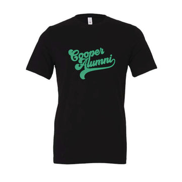 The Cooper Alumni Script | Adult Black Tee