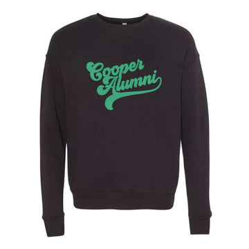 The Cooper Alumni Script | Adult Black Crewneck Sweatshirt