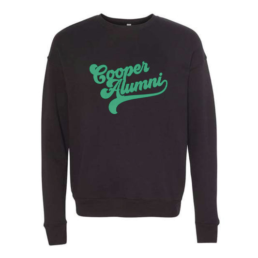 The Cooper Alumni Script | Adult Black Crewneck Sweatshirt