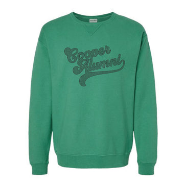The Cooper Alumni Script | Adult Green Grass Crewneck Sweatshirt