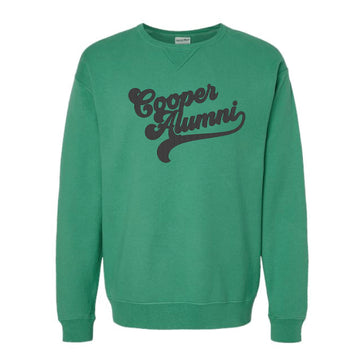 The Cooper Alumni Script | Adult Green Grass Crewneck Sweatshirt